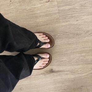 Sam Edelman Romy Black and Brown Sandals